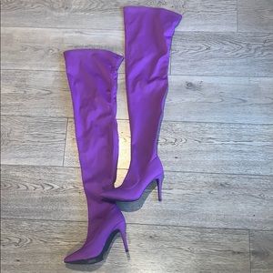 Purple Thigh High Boots